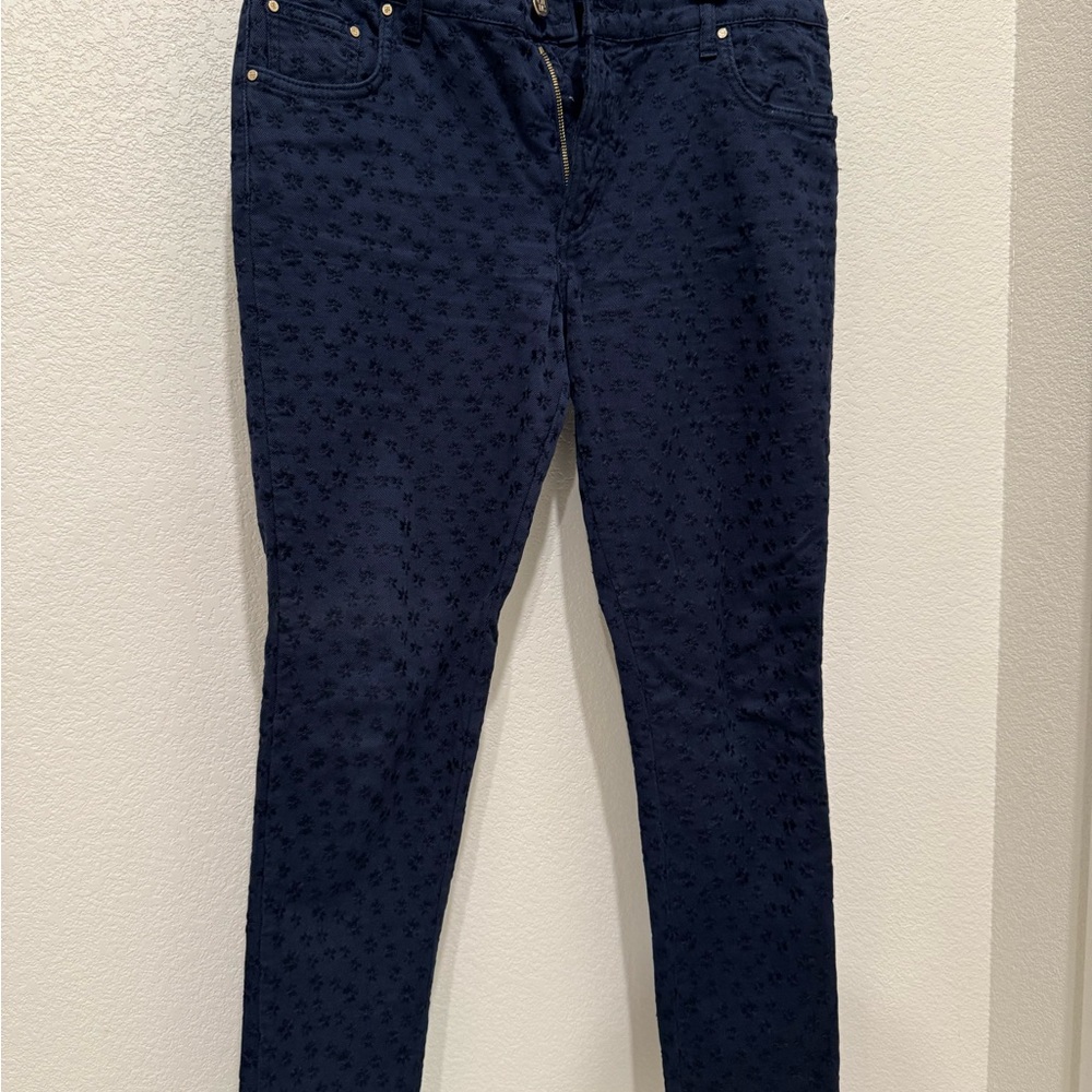 Stylish Navy Patterned Jeans